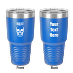 Skulls 30 oz Stainless Steel Tumbler - Royal Blue - Double-Sided (Personalized)