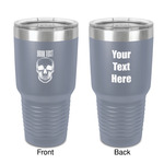 Skulls 30 oz Stainless Steel Tumbler - Grey - Double-Sided (Personalized)