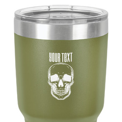 Skulls 30 oz Stainless Steel Tumbler - Olive - Double-Sided (Personalized)
