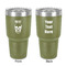 Skulls 30 oz Stainless Steel Ringneck Tumbler - Olive - Double Sided - Front & Back