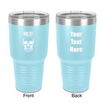 Skulls 30 oz Stainless Steel Tumbler - Teal - Double-Sided (Personalized)