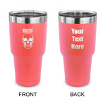 Skulls 30 oz Stainless Steel Tumbler - Coral - Double Sided (Personalized)