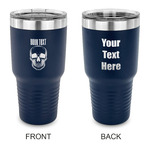 Skulls 30 oz Stainless Steel Tumbler - Navy - Double Sided (Personalized)