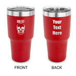 Skulls 30 oz Stainless Steel Tumbler - Red - Double Sided (Personalized)