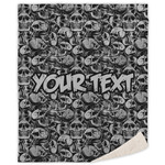 Skulls Sherpa Throw Blanket - 50"x60" (Personalized)