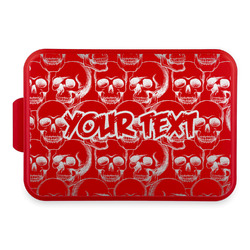 Skulls Aluminum Baking Pan with Red Lid (Personalized)