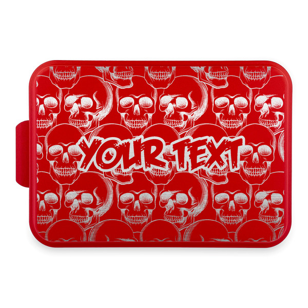 Custom Skulls Aluminum Baking Pan with Red Lid (Personalized)