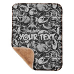 Skulls Sherpa Baby Blanket - 30" x 40" w/ Name or Text