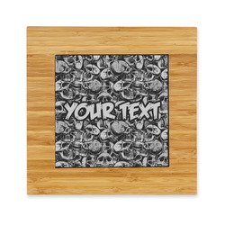 Skulls Bamboo Trivet with Ceramic Tile Insert (Personalized)