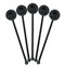 Skulls Black Plastic 5.5" Stir Stick - Round - Fan View