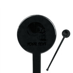 Skulls 7" Round Plastic Stir Sticks - Black - Double Sided (Personalized)