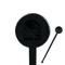 Skulls Black Plastic 7" Stir Stick - Round - Closeup