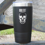 Skulls 20 oz Stainless Steel Tumbler - Black - Single Sided (Personalized)