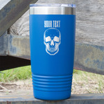 Skulls 20 oz Stainless Steel Tumbler - Royal Blue - Double Sided (Personalized)