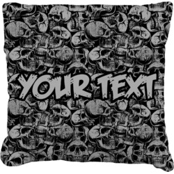 Skulls Faux-Linen Throw Pillow 16" (Personalized)