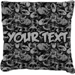 Skulls Faux-Linen Throw Pillow 18" (Personalized)