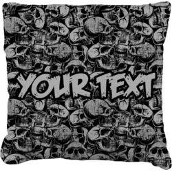 Skulls Faux-Linen Throw Pillow 18" (Personalized)