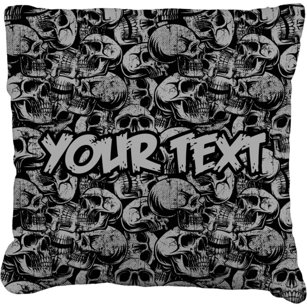 Custom Skulls Faux-Linen Throw Pillow 20" (Personalized)