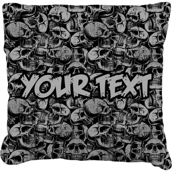 Custom Skulls Faux-Linen Throw Pillow 26" (Personalized)