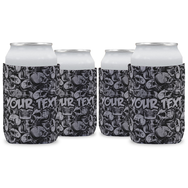 Custom Skulls Can Cooler (12 oz) - Set of 4 w/ Name or Text