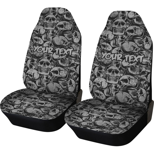 Custom Skulls Car Seat Covers (Set of Two) (Personalized)