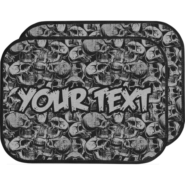 Custom Skulls Car Floor Mats (Back Seat) (Personalized)