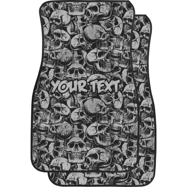 Custom Skulls Car Floor Mats (Front Seat) (Personalized)