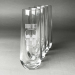 Skulls Champagne Flute - Stemless Engraved - Set of 4 (Personalized)