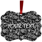 Skulls Metal Frame Ornament - Double Sided w/ Name or Text