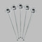 Skulls Clear Plastic 7" Stir Stick - Round - Fan View