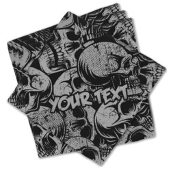 Skulls Cloth Cocktail Napkins - Set of 4 w/ Name or Text