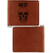 Skulls Cognac Leatherette Bifold Wallets - Front and Back Single Sided - Apvl