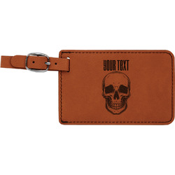 Skulls Leatherette Luggage Tag (Personalized)