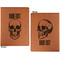 Skulls Cognac Leatherette Portfolios with Notepad - Large - Double Sided - Apvl