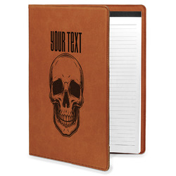 Skulls Leatherette Portfolio with Notepad - Large - Double Sided (Personalized)