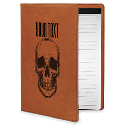 Skulls Leatherette Portfolio with Notepad - Small - Double Sided (Personalized)