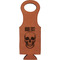 Skulls Cognac Leatherette Wine Totes - Single Front