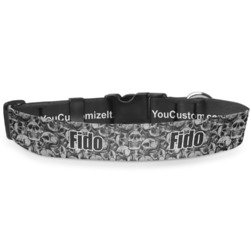 Skulls Deluxe Dog Collar - Small (8.5" to 12.5") (Personalized)