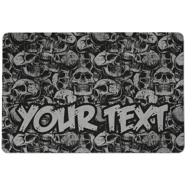 Custom Skulls Dog Food Mat w/ Name or Text