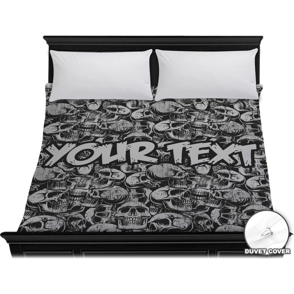 Custom Skulls Duvet Cover - King (Personalized)