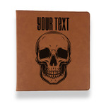 Skulls Leather Binder - 1" - Rawhide (Personalized)