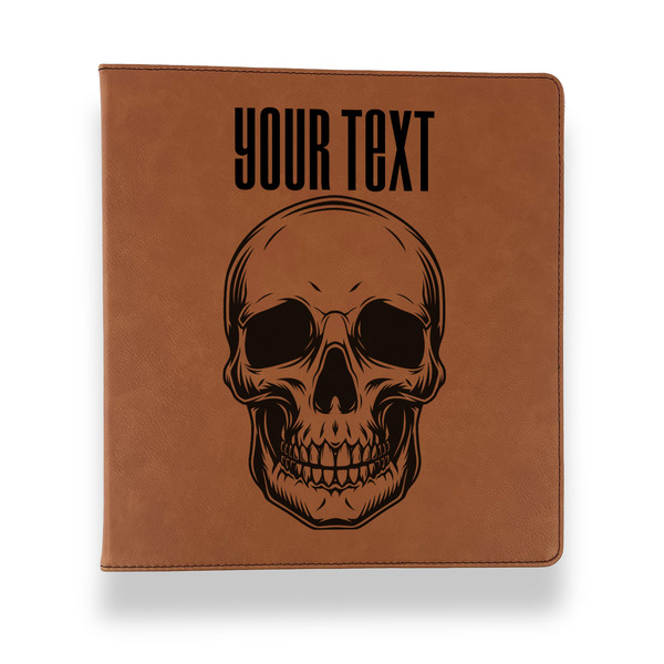 Custom Skulls Leather Binder - 1" - Rawhide (Personalized)