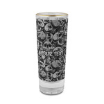 Skulls 2 oz Shot Glass - Glass with Gold Rim (Personalized)