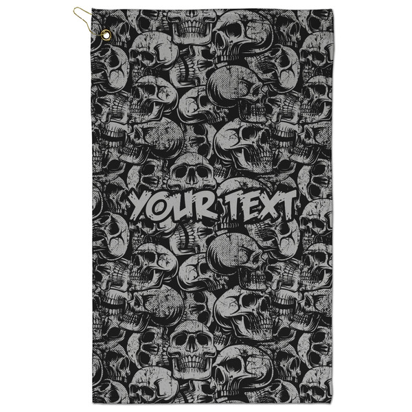 Custom Skulls Golf Towel - Poly-Cotton Blend w/ Name or Text