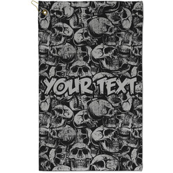 Skulls Golf Towel - Poly-Cotton Blend - Small w/ Name or Text
