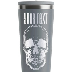 Skulls RTIC Everyday Tumbler with Straw - 28oz - Grey - Double-Sided (Personalized)