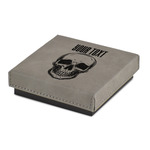 Skulls Jewelry Gift Box - Engraved Leather Lid (Personalized)