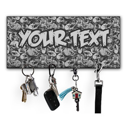 Skulls Key Hanger w/ 4 Hooks w/ Name or Text