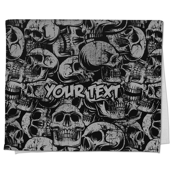 Custom Skulls Kitchen Towel - Poly Cotton w/ Name or Text