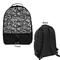 Skulls Large Backpack - Black - Front & Back View